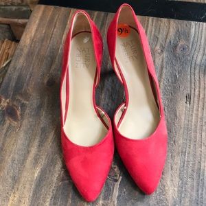 Women’s red suede heels